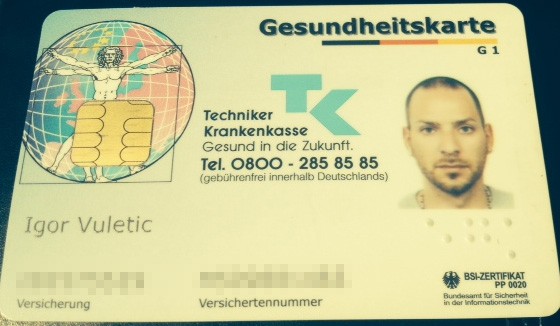 Pronađena njemačka zdravstvena kartica