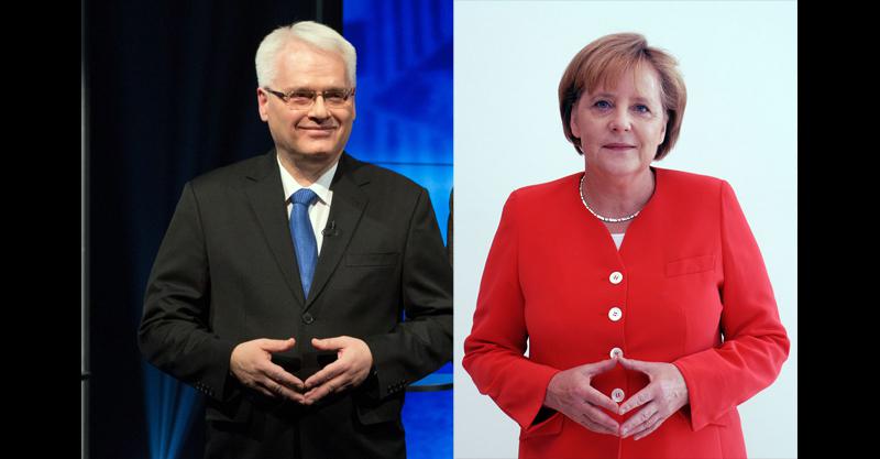 Josipović kopira Merkel: ruke postavio u 'trokut moći', njen karakteristični stav