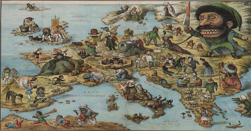 KARTA: Evo kako je karikaturist iz 19. stoljeća vidio hrvatsku ulogu u Europi