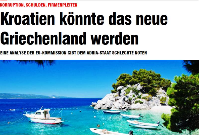 Njemački Bild am Sonntag: Hrvatska može postati nova Grčka