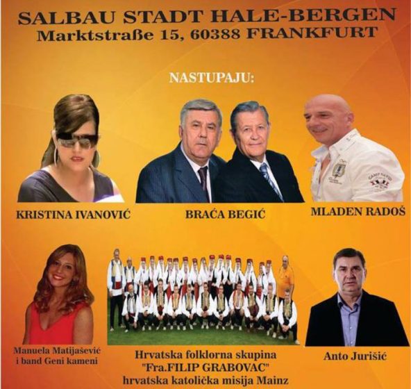 Poziv na Hrvatsku etno-folk feštu, 3. listopada u Frankfurtu