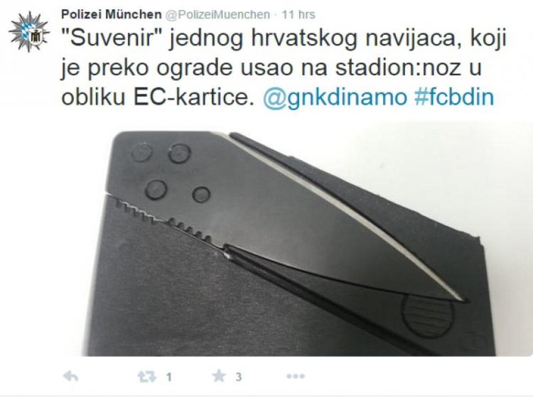 Münchenska policija uhitila jednog navijača zbog tetovaže, kod drugog pronađen nož