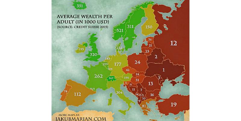 (KARTA) Ovo su zemlje s najbogatijim (i najsiromašnijim) građanima u Europi