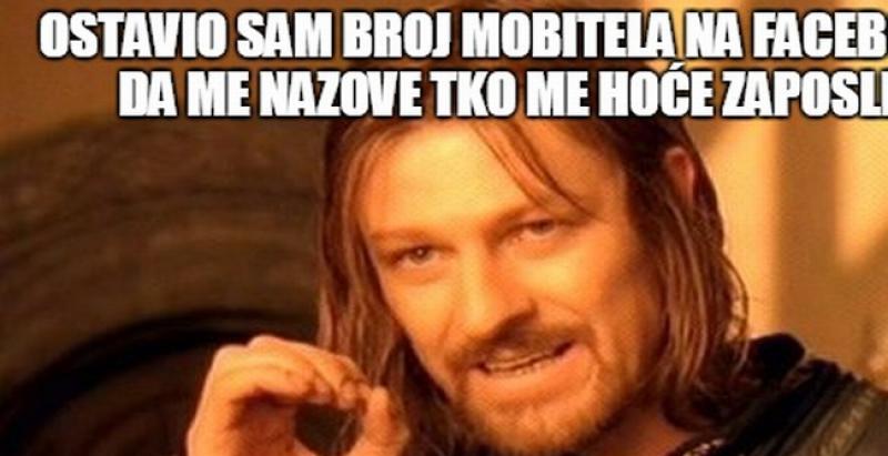 Ostavio je broj mobitela na Facebooku da ga nazove tko god ga želi zaposliti