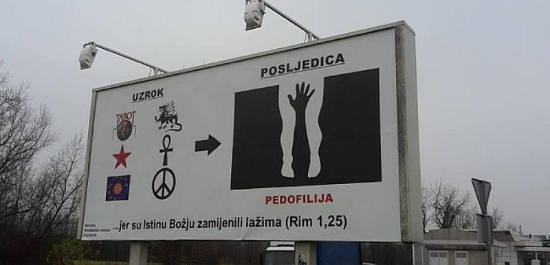 Svećenik provokativnim plakatom u Zagrebu ukazuje na uzroke pedofilije: tarot, crvena zvijezda…