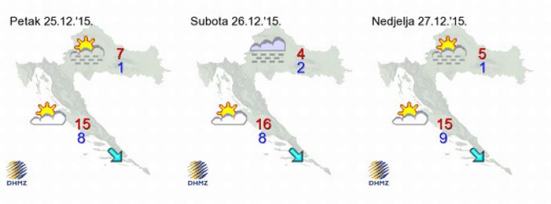Doznajte kakvo vrijeme Hrvatsku očekuje za Božić i vikend