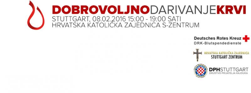 HRVATI STUTTGARTA, UJEDINITE SE: Dođite i darujte krv