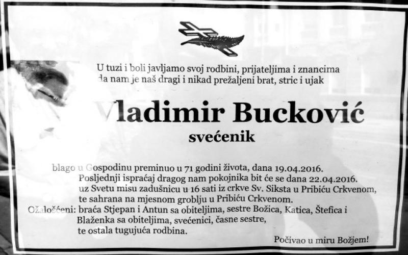 POČIVAO U MIRU Preminuo vlč. Vladimir Bucković