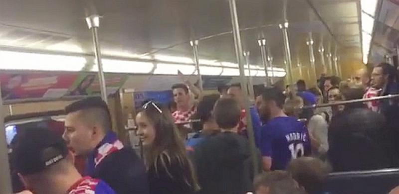 (VIDEO) Münchenskim javnim prijevozom ori se 'U boj, u boj, za narod svoj'