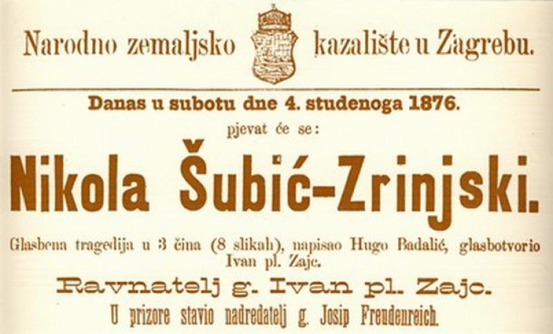 U BOJ, U BOJ! Prije točno 140 godina prvi je put izvedena legendarna opera ‘Nikola Šubić-Zrinjski’