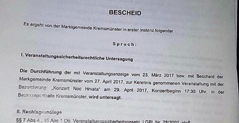'KREMSMÜNSTER JE POPUSTIO POD PRIJETNJAMA' Thompsonov menadžment objavio sporni dokument o uskrati dvorane