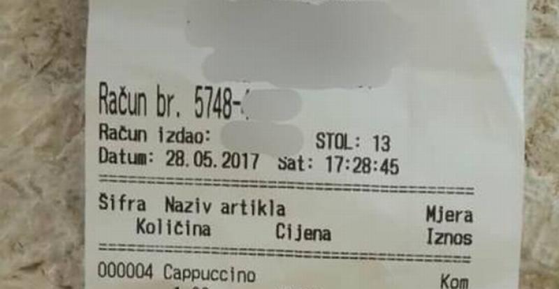 SAMO ZA ONE S DEBELIM NOVČANIKOM Objavljen račun za dvije kave u Dubrovniku