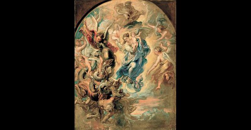 Žena zaodjenuta suncem, mjesec joj pod nogama