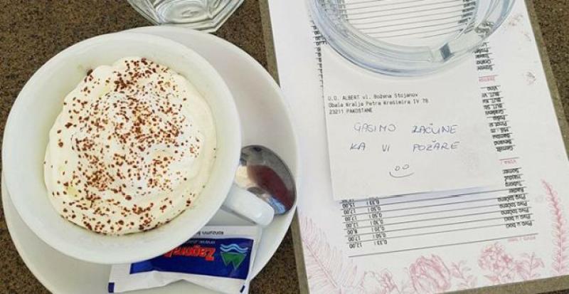 TAKO SE TO RADI Vatrogasci sjeli na kavu u Pakoštane i oduševili se kad su vidjeli što piše na računu