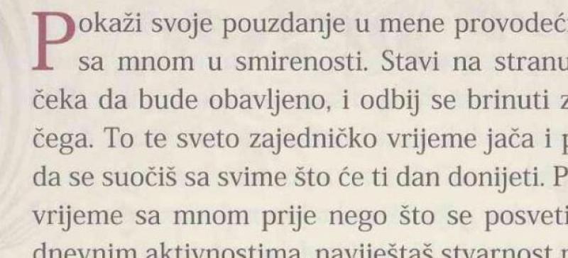 PORUKA DANA 'Najučinkovitiji način da se odupreš đavlu jest da se približiš meni'