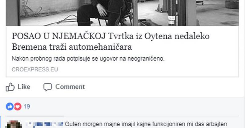 NAJBOLJA PRIJAVA ZA POSAO U NJEMAČKOJ IKAD 'Imajil kajne funkcijoniren, mesandjer mi ju kontaktiren'