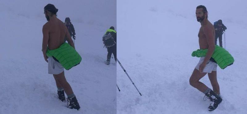 (FOTO) ČOVJEK VRUĆE KRVI Na Kamešnici, usred surove zime, susreli planinara u kratkim hlačicama