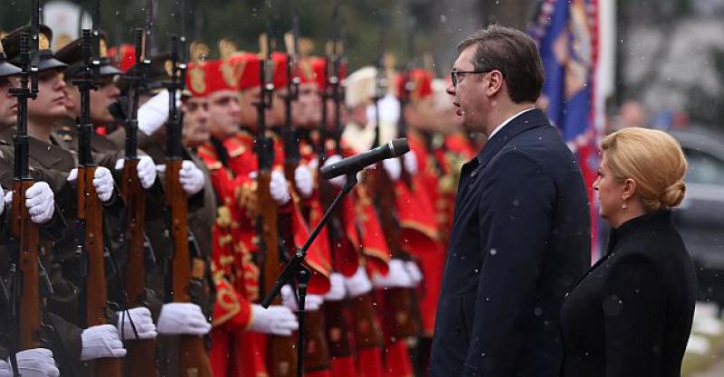 VUČIĆ STIGAO U ZAGREB Pogledajte kako ga je hrvatska predsjednica dočekala