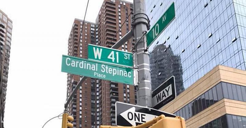KARDINAL STEPINAC NA ULICAMA NEW YORKA Putokaz s njegovim imenom u najvećem američkom gradu