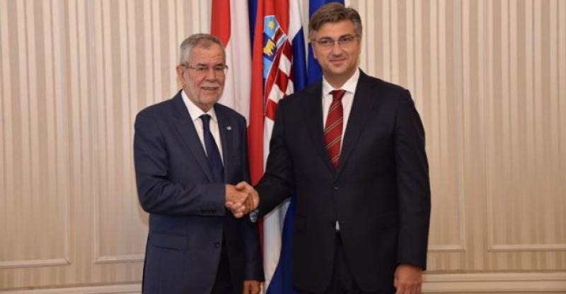 SASTANAK PREMIJERA S AUSTRIJSKIM PREDSJEDNIKOM Razgovarali su o migracijama i zaštiti granica