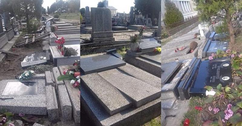 SRAMOTAN VANDALSKI ČIN U SOMBORU Porazbijano katoličko groblje