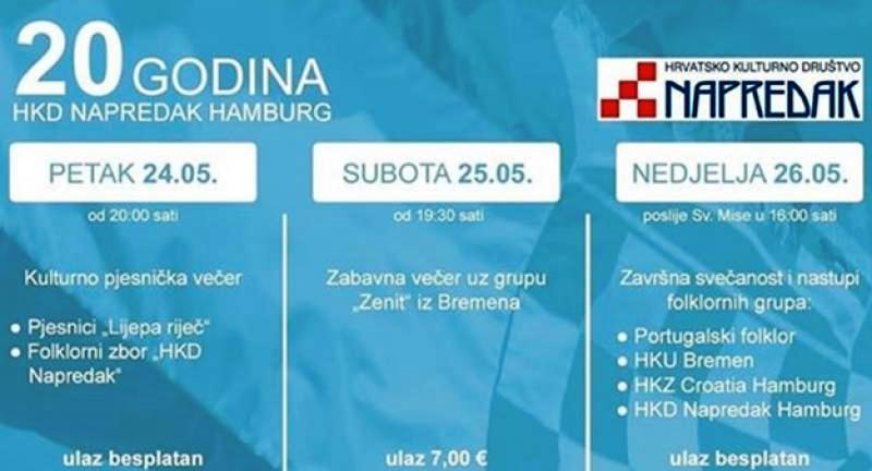 HKD NAPREDAK HAMBURG Slavi 20 godina postojanja, evo kakav su program pripremili