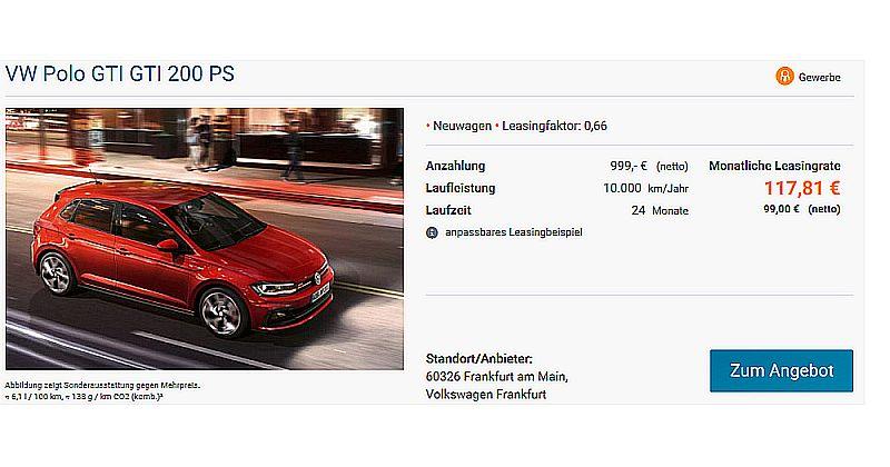 PODUZETNICI, NOVA SUPER PONUDA Odmah dostupan VW POLO GTI uz mjesečnu ratu od samo 99 eura, bez čekanja!