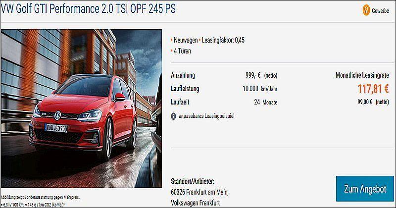 NAJTRAŽENIJE VW VOZILO U KOLOVOZU ZA PODUZETNIKE Golf GTI Performance 2.0 TSI OPF 245 PS uz mjesečnu ratu od 117,81 eura