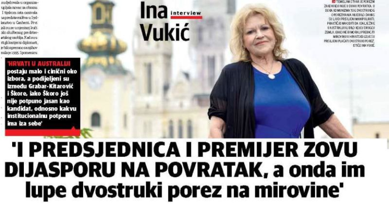 HRVATSKI NACIONAL OBJAVIO VELIKI INTERVJU S INOM VUKIĆ, HRVATICOM IZ AUSTRALIJE Vrijedi pročitati!
