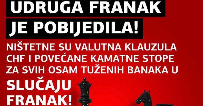 BANKE IZGUBILE SPOR Vrhovni sud u 'slučaju franak' presudio u korist potrošača