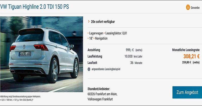 HIGHLIGHT MJESECA RUJNA ZA SVE PODUZETNIKE VW Tiguan Highline 2.0 TDI 150 PS