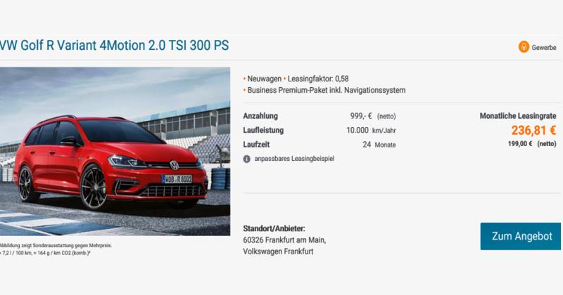 VOLKSWAGEN NE PRESTAJE S IZNENAĐENJIMA Najpopularniji model za poduzetnike u studenom je Golf R Variant 4Motion 2.0 TSI 300 PS