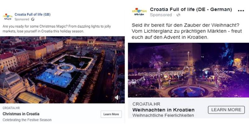 DO KRAJA PROSINCA OVE GODINE NA YOUTUBEU, FACEBOOKU I INSTAGRAMU Započela velika kampanja hrvatske adventske ponude na devet tržišta