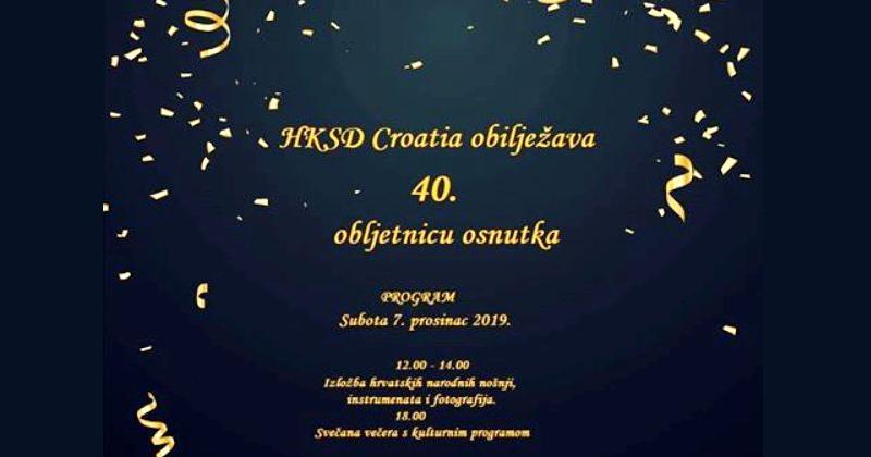 HKSD CROATIA HELSINGBORG 'Dragi članovi, prijatelji i suradnici danas slavimo 40. godina postojanja našeg kluba. Pridružite nam se!'