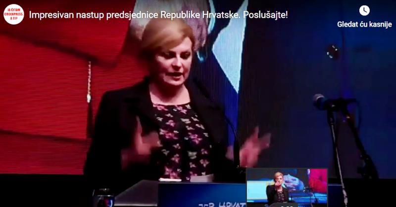 IMPRESIVAN NASTUP PREDSJEDNICE KRUŽI DRUŠTVENIM MREŽAMA Njezin govor možete poslušati u priloženom videu