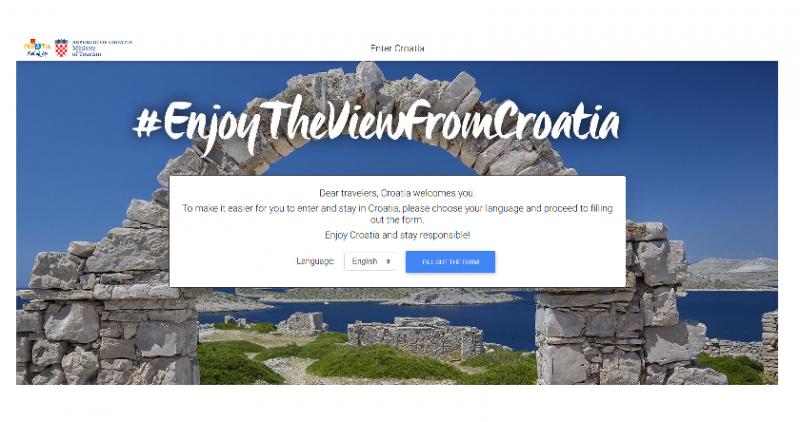 ZA STRANE DRŽAVLJANE OTVORENA INTERNETSKA STRANICA ENTERCROATIA I online obrazac koji omogućuje ubrzani ulazak turista u Hrvatsku