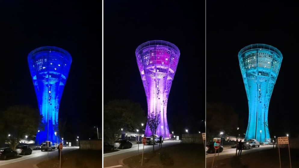 (FOTO) Pogledajte Vukovarski vodotoranj u večernjim bojama