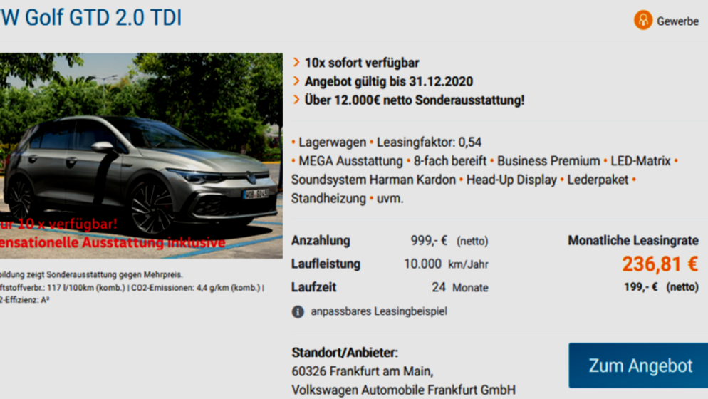NOVA PONUDA VW AUTOMOBILE FRANKFURT ZA PODUZETNIKE – Stigao je novi Golf GTD 2.0. TDI