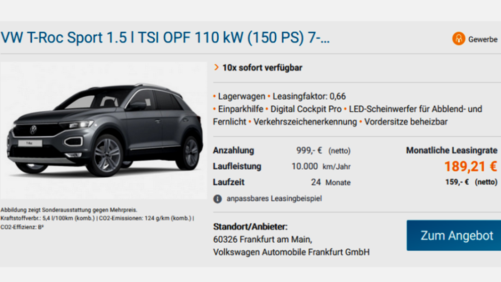 TOP PONUDA ZA PODUZETNIKE I OBRTNIKE - VW T-Roc Sport! Doznajte više ovdje