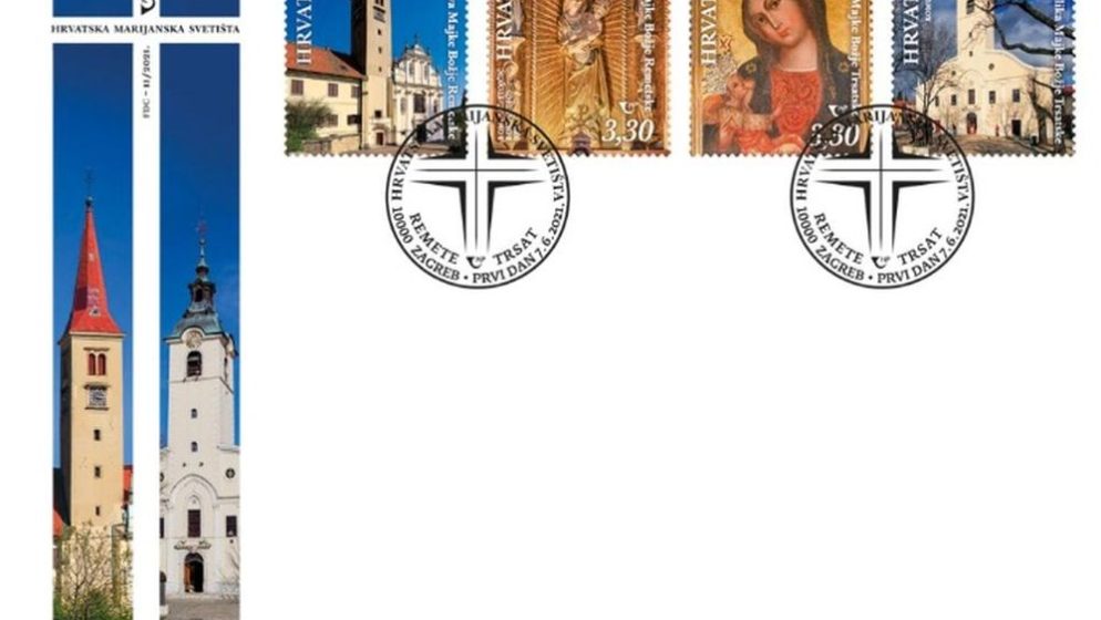 (FOTO) Hrvatska marijanska svetišta na novim poštanskim markama
