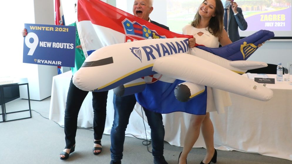 Ryanair otvorio bazu u Zagrebu, do travnja 2022. očekuje oko 700 tisuća putnika