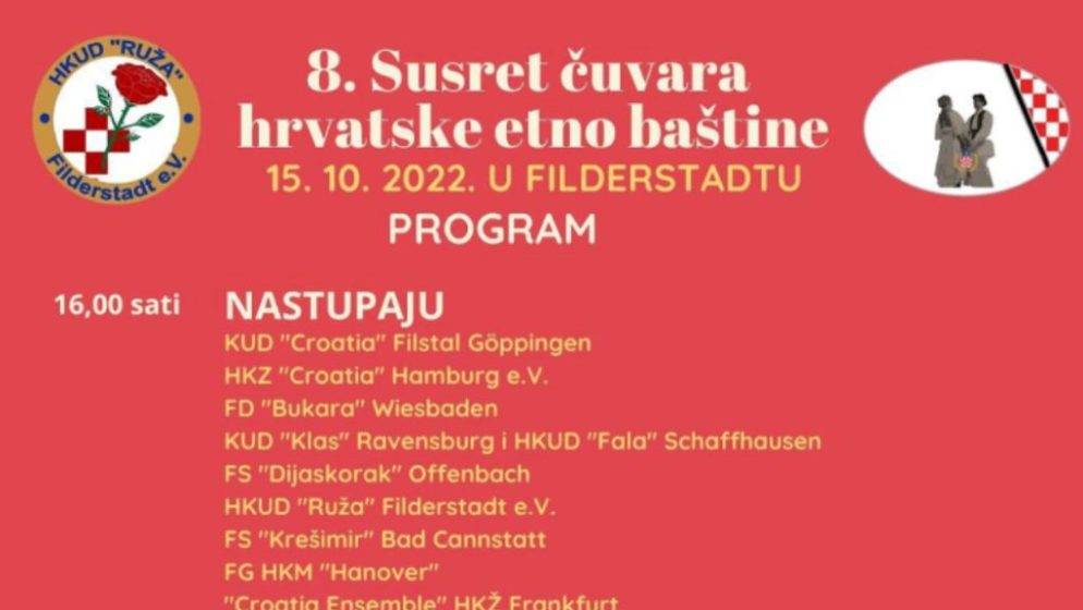 U Filderstadtu se organizira 8. Susret čuvara hrvatske etno baštine