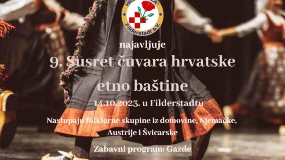 HKUD RUŽA iz Filderstadta najavljuje 9. Susret čuvara hrvatske etnobaštine