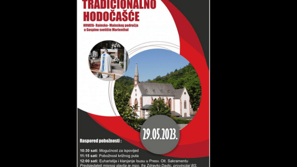 Poziv na tradicionalno hodočašće Hrvata   Rajnsko-majnskog pastoralnog područja u Gospino svetište Marienthal