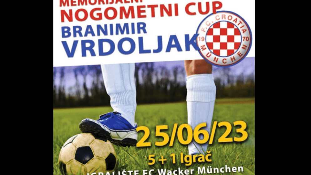 FC Croatia München organizira memorijalni nogometni turnir 'Branimir Vrdoljak'
