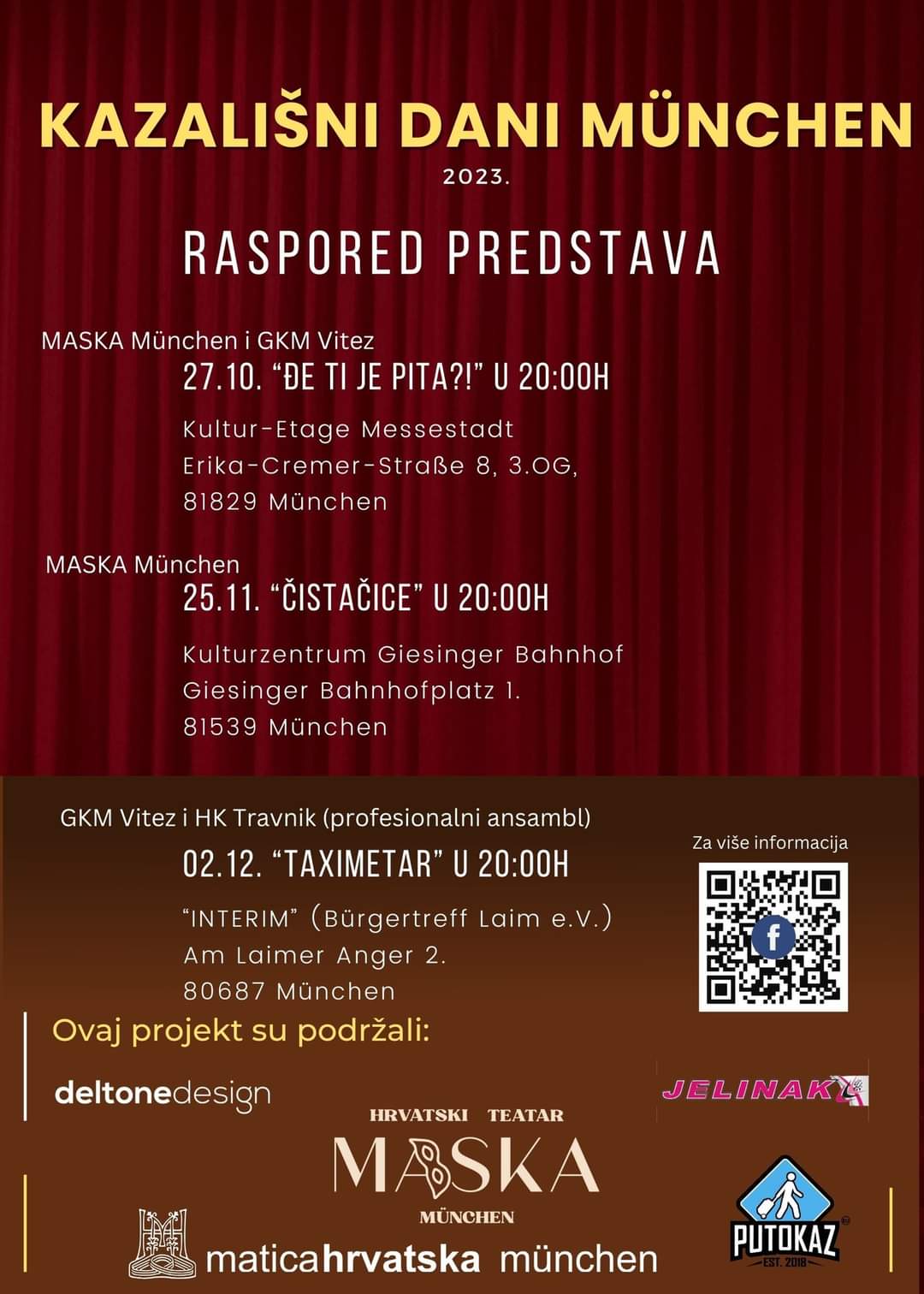 Kazališni dani u Münchenu - susret hrvatskih kazališnih skupina iz Münchena, Hrvatske i Bosne i Hercegovine