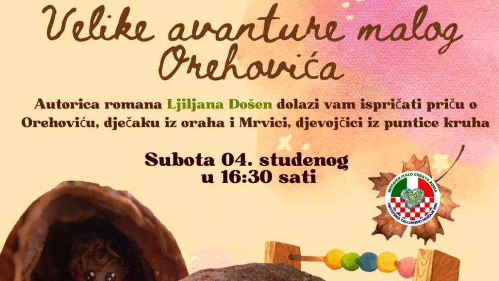 Hrvati u Italiji pozivaju na predstavljanje romana 'Velike Avanture Malog Orehovića' u 'Mosaico italo-croato Roma'