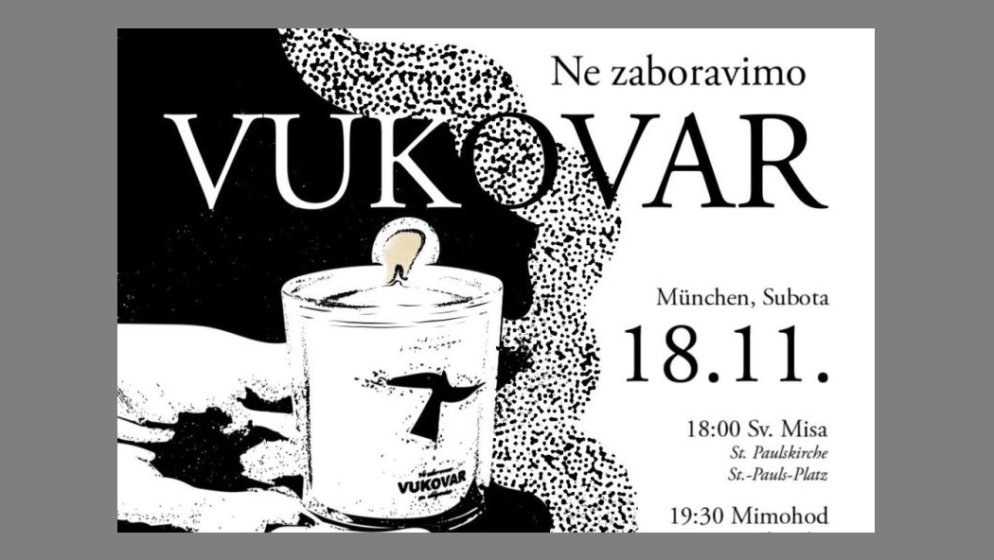 Udruga hrvatskih studenata (UHS) München organizira mimohod povodom sjećanja na pad grada Vukovara