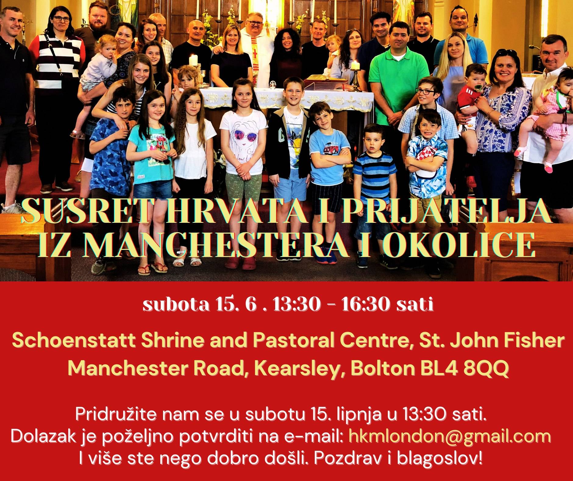 Hrvatska katolička misija London najavljuje Susret Hrvata i prijatelja iz Manchestera i okolice