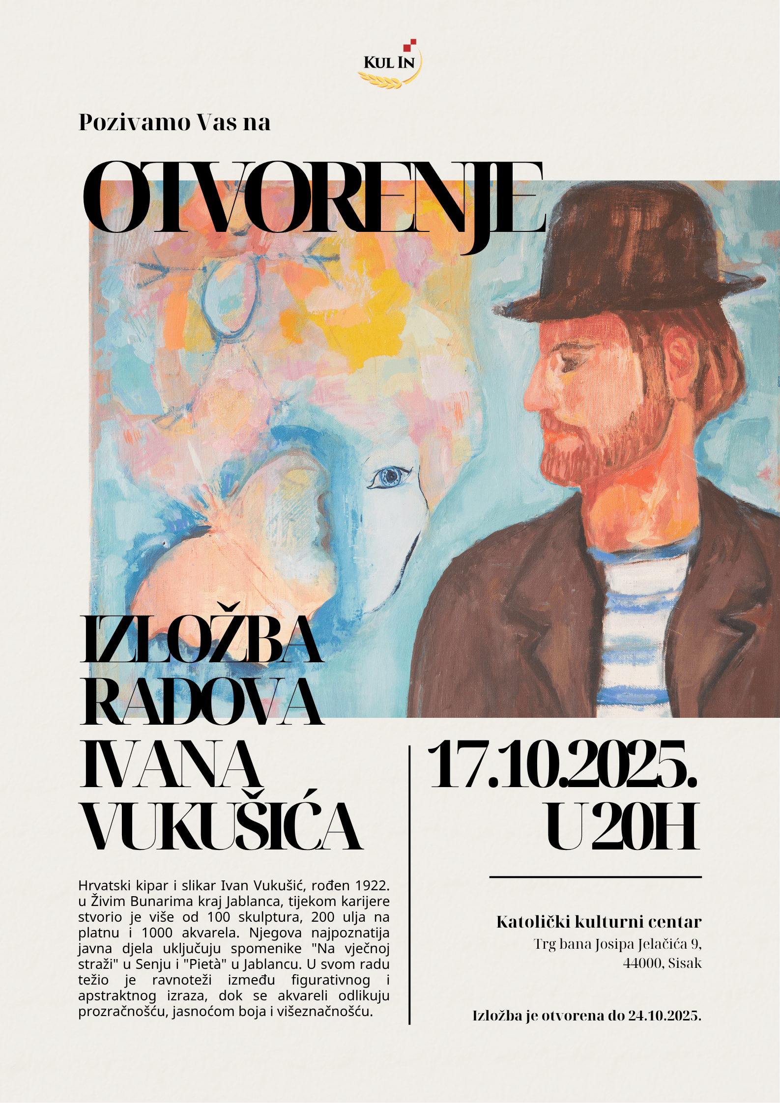 U Sisku otvorena izložba radova hrvatskog kipara i slikara Ivana Vukušića (1922.—1981.)